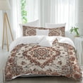 thumbnail image 2 of Burnt Orange Boho Bedding 3 Piece Duvet Cover Set Queen Size, Modern Ethnic Geometric Southwestern Soft Microfiber Comforter Cover with Zipper Closure & Pillowcases, FadeResistant Quilt Cover, 2 of 9