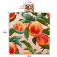 thumbnail image 2 of Peach Canvas Picnic Blanket Outdoor Waterproof Portable Mat for Camping Beach Park - Lightweight Foldable Picnic Rug with Carry Strap - Extra Large Size Family-Friendly Plaid Pattern, 2 of 6