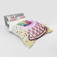 thumbnail image 2 of Ambesonne Retro Bedding Set 4 Pcs, Cake Candles Dots Stars, Queen, Multicolor, 2 of 2