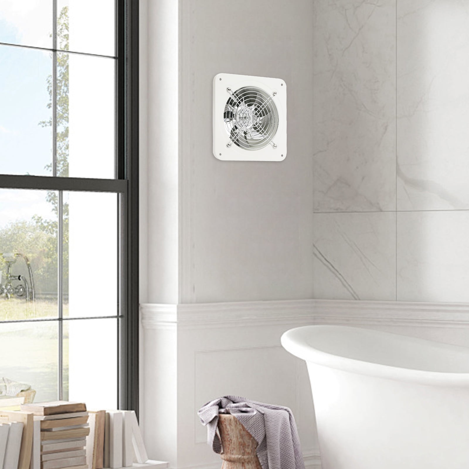 Dwellnix White 6 Exhaust Fan Wall Mounted Ventilation Fan Kitchen Bathroom
