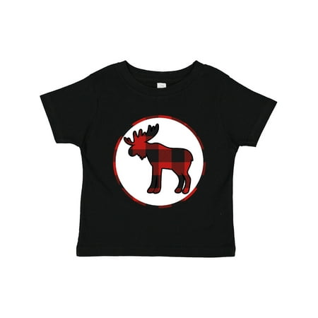 

Inktastic Moose Buffalo Plaid Silhouette Gift Toddler Boy or Toddler Girl T-Shirt