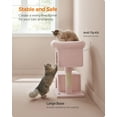 thumbnail image 2 of Cat Tree 33.1-Inch Cat Tower for Large Cats up to 16 lb, Large Perch, 2 Cat Caves, Scratching Post, Pink, 2 of 8