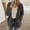 Dark Gray, variant on Women's Cardigan Sweaters Plus Size 2024 Fall Casual Loose Fit Long Sleeve Buttons Warm Knit Sweaters Cardigan Coat With Pockets Black XXXXXL