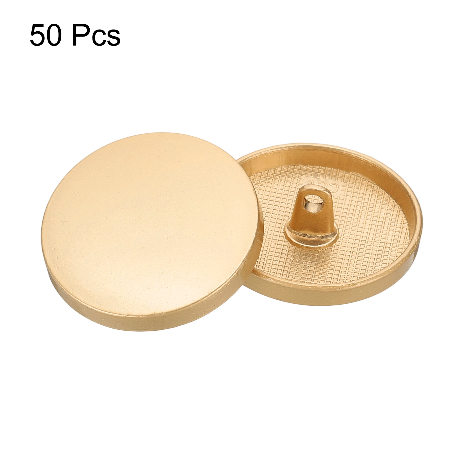 50pcs 44L Metal Round Flat Sewing Buttons 28mm Alloy Shank Craft Replacement Button for Men Women Suit Woolen Coat Shirt Trousers Sewing Crafts, Matt Gold