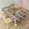 thumbnail image 3 of Brown and White Checkerboard Checkered Rectangle Tablecloth 60"x102",Waterproof Polyester Rectangle Table Cloth, Wipeable Spillproof Polyester Tablecloth for Dining, Camping, Indoor and Outdoor, 3 of 5