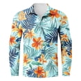 thumbnail image 2 of ZCFZJW Long Sleeve Hawaiian Shirts for Men Tropical Floral Print Summer Button Down Graphic Beach Vacation Tees Tops Loose Regular Fit Holiday Aloha T-Shirts Green#03 M, 2 of 4