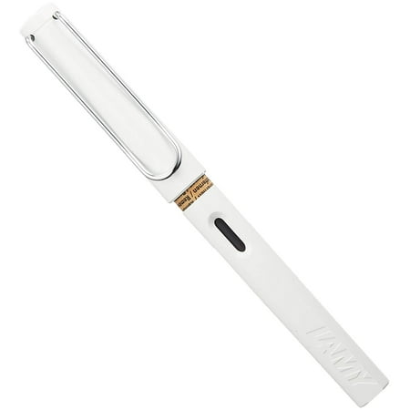 LAMY Safari Classic Fountain Pen With A Polished Stainless Steel Fine Point Nib, Ink Level Window & Flexible Clip, White