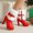 Red, variant on Women Plus Size Round Toe Faux Plush Trim Winter Ankle Boots Platform Chunky Block Heel Warm Comfort Dress Booties for Ladies Red 4.5(35)