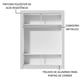 thumbnail image 5 of Ropero Closet Madesa Denver 2 Puertas Corredizas con Espejo Blanco 205 cm alto 117 cm ancho 46 cm fondo, 5 of 5