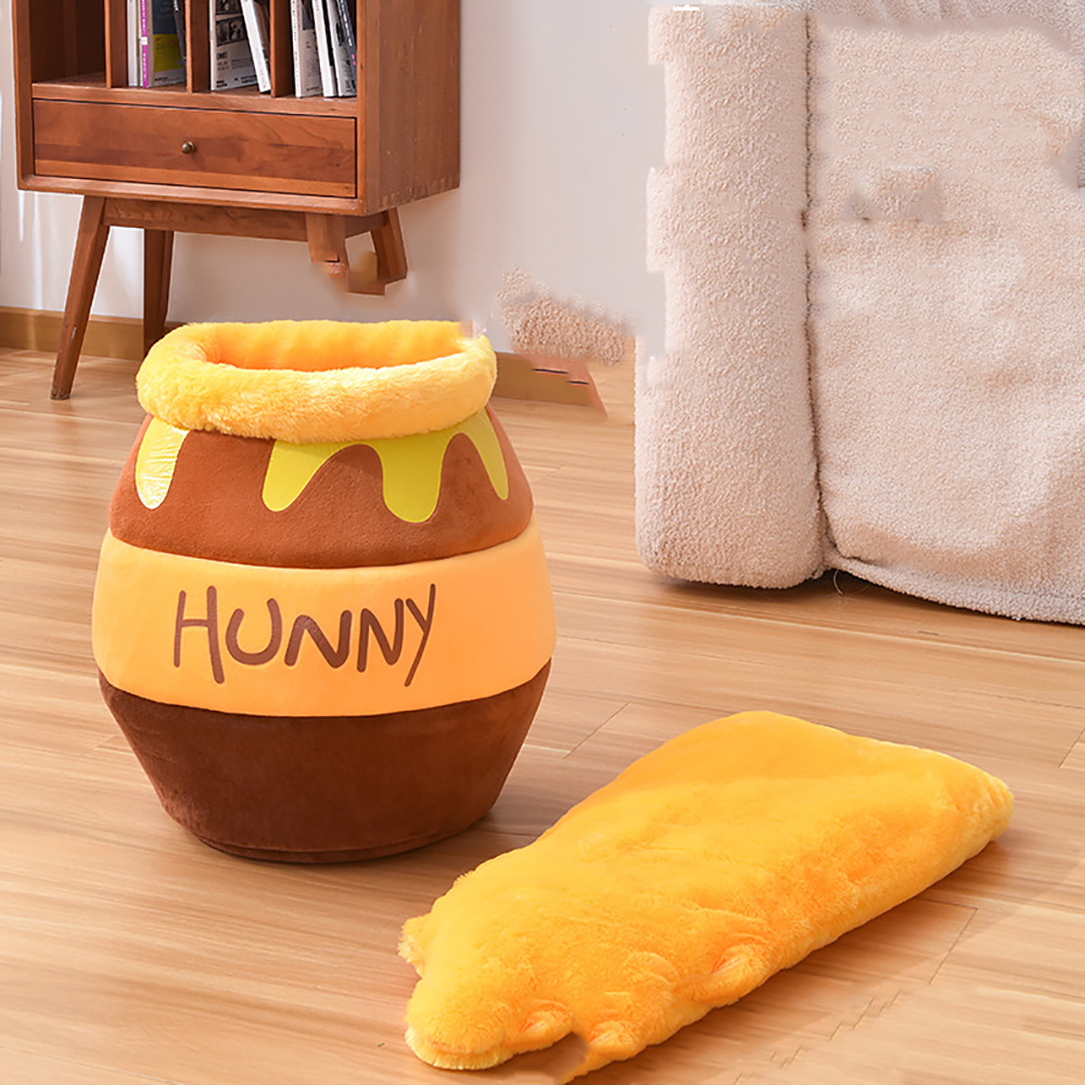Indoor Cat House Bed, Soft Honey Jar Shaped Bed for Cats and Dogs