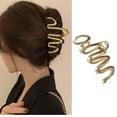 thumbnail image 1 of Pinzas Para El Cabello Pinza Para El Cabello Dorada De Metal Pasadores Para El Cabello Con Diseño De Ondas Francesas Para Cabello Grueso Horquilla De Geometría Elegante Accesorio Para El Cab, 1 of 5