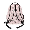 thumbnail image 2 of SCRAWLGOD Panda Cherry Blossom Paw Print Pink School Backpack for Boys Girls Backpack for Kids Teens Elementary Middle School 17 inch Portable Knapsack with Padded Strap, 2 of 7