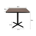 thumbnail image 3 of Hampden Furnishings Bennet Collection Steel Frame 36" Square Top, X Base, 30" Height Cafe Table, Black Frame/Mahogany Top, 3 of 5