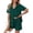 Dark Green, variant on Pajamas Set for Women 2 Piece Pjs Short Sleeve Sleepwear Button Down Lounge Shorts Sets