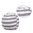 thumbnail image 3 of EeaseCA Large Capacity Spherical Shape Design Plush Toy Storage Bag Child Sofa Cushion with Handle Zipper (Large Size Grey Stripes), 3 of 9