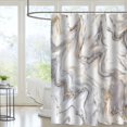 thumbnail image 5 of Abstract Marble Shower Curtain for Modern Bathroom Decor Waterproof Fabric Shower Curtain Set with Hooks 72 x 72 in, 5 of 7