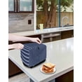 thumbnail image 4 of Fsddascl Navy Blue Striped Toaster Cover 4 Slice, Large Kitchen Appliance Covers, Navy Blue White Farmhouse Stripes Toaster Oven Cover with Loop, Bread Machine Cover Polyester Dust Cover Protection, 4 of 5