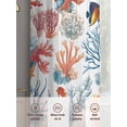 thumbnail image 6 of Colorful Coral Sheer Curtains 45 Inch Long 2 Panels, Watercolor Fish Ocean Starfish Shell Light Filtering Rod Pocket Curtains, Sheer Voile Drapes for Living Room Bedroom, 52"x45", 6 of 8