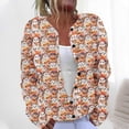 thumbnail image 2 of Tnhcen Women's Halloween Long Sleeve Button Down Cardigan Knit Top Plus Size Ribbed Sweater Loungewear Casual Fall Outerwear Matching Family Outfit S-3XL, 2 of 5