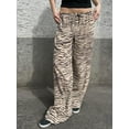 thumbnail image 3 of Musuos Women Casual Wide-Leg Long Pants Stripe/Zebra Pattern/Leopard Print Drawstring Elastic Waist Trousers Spring Summer Sweatpants, 3 of 7