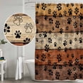 thumbnail image 4 of Polyester Fabric Burnt Orange Brown Shower Curtain, Farmhouse Dog Paw Vintage Waterproof Bathtub Curtain Bathroom Decor Set with Hooks 72 x 78 Inches, 4 of 6