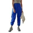 thumbnail image 1 of Women's Sports Trousers Trendy Elastic Waist Street Jogger Lightweight Non-Elastic Nylon Workout Jogging Bottoms Lounge Trousers with Pockets, 1 of 7