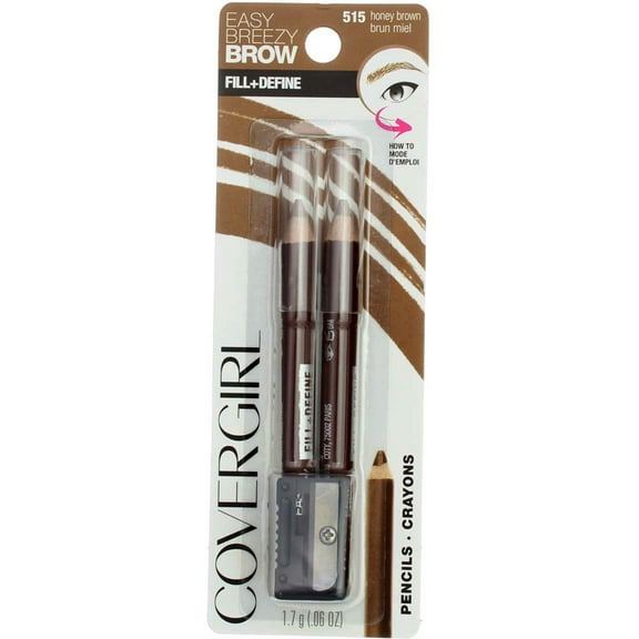 CoverGirl Brow & Eye Makers Brow Shaper & Eyeliner, Honey Brown 515, .06 oz (Pack of 4)