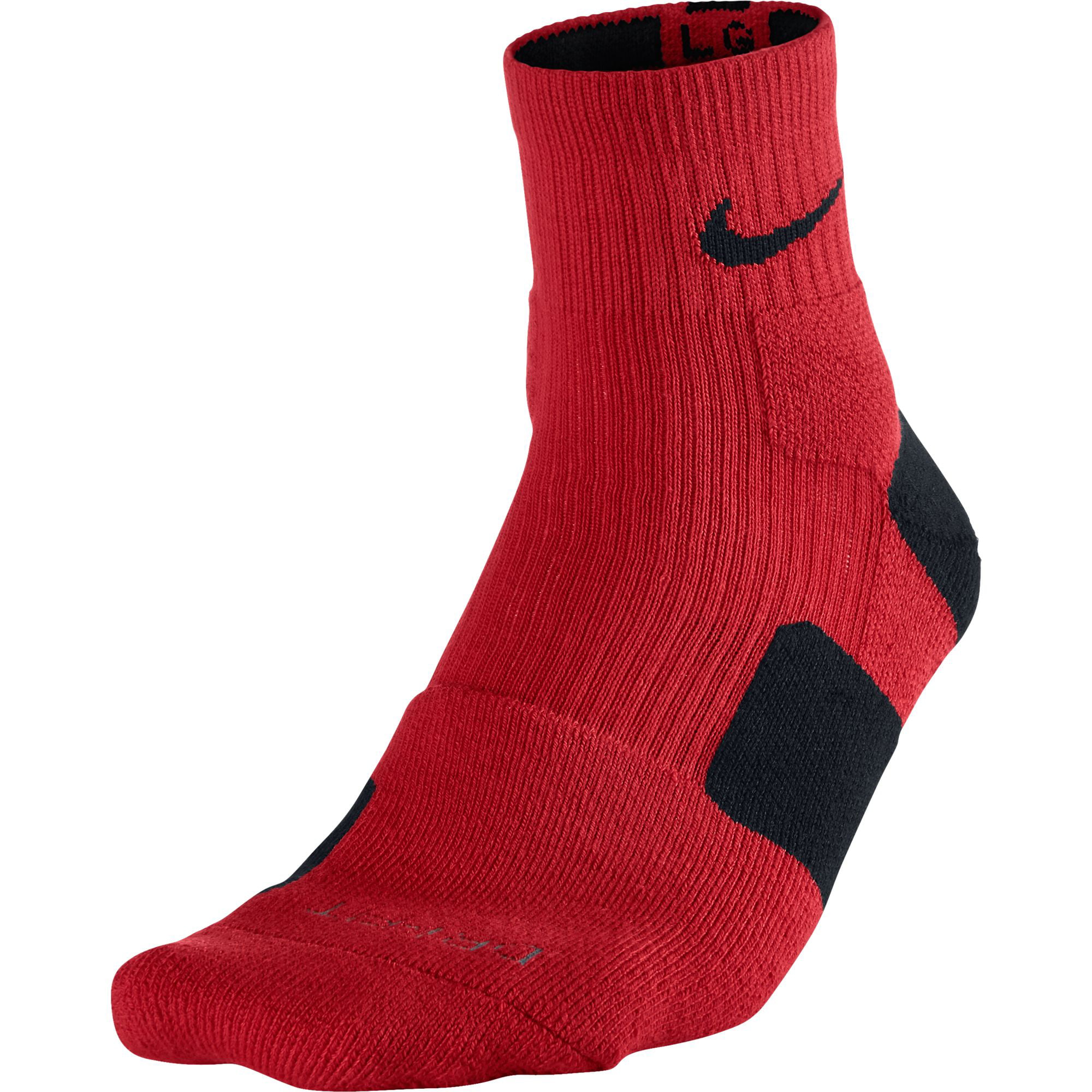 Nike - Nike Elite Cushioned High Quarter Men's Socks Red/Black sx3718 nike elite socks red white blue