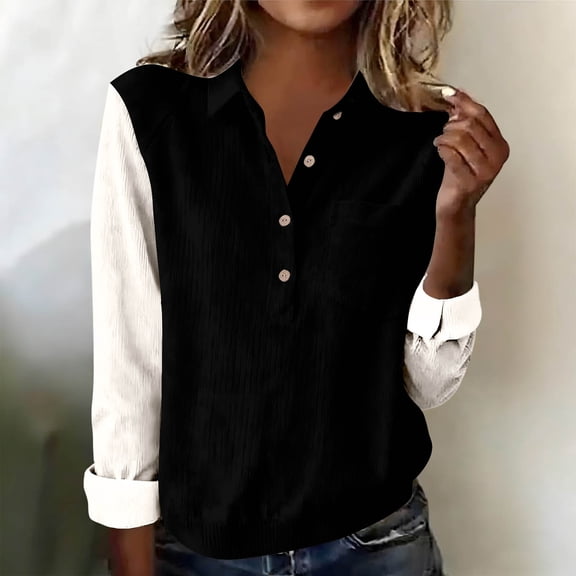 LJEFF Women's Fashion Button-Up Shirts, Sleeveless Solid Color Pockets Collar Casual Blouse for Women Black