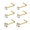 Gold, variant on 6Pcs/Set 20G Stainless Steel Crystal Nose Stud Piercing Nose Bone/L Shaped/Nose Screws Rings Set