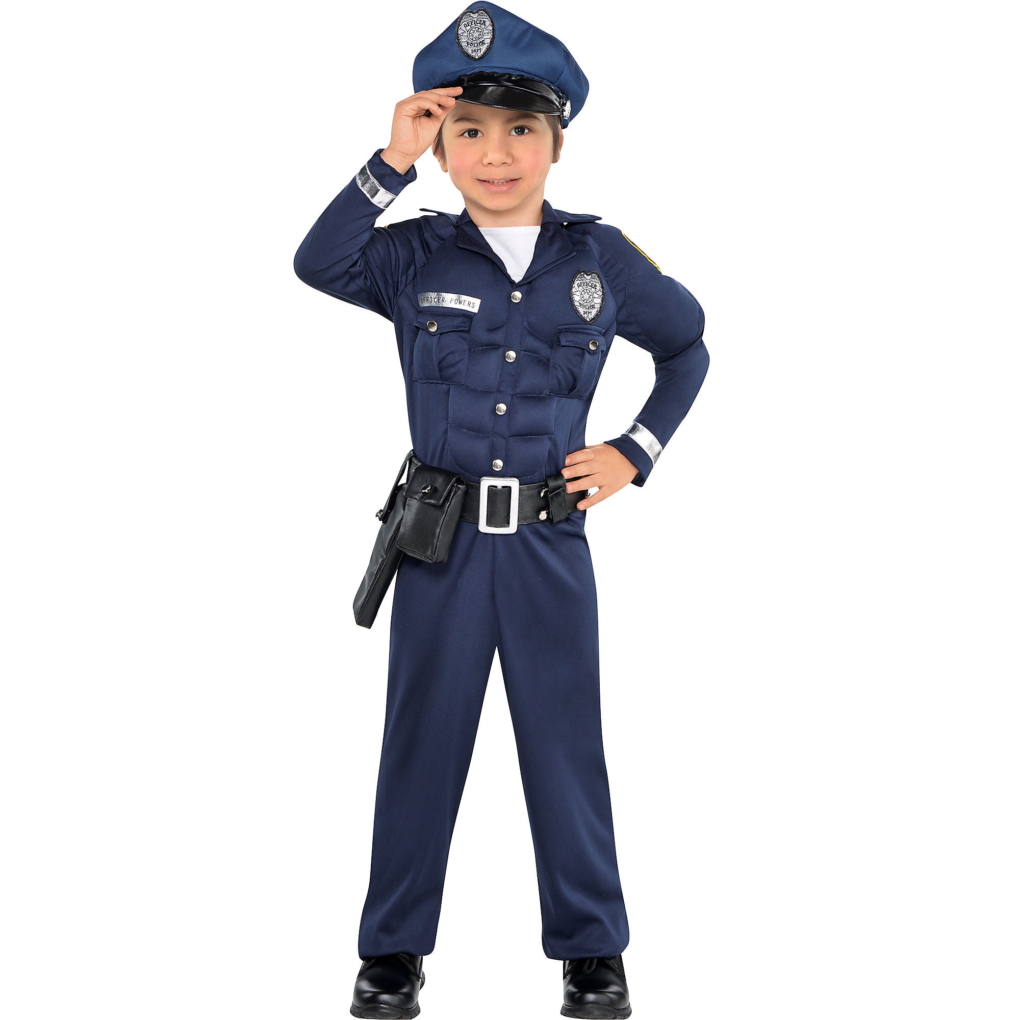 Boys American Cop Police Uniform Emergency Services Fancy Dress Costume Outfit 