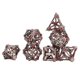 thumbnail image 3 of BR Juego de dados de metal de 7 piezas Dados poliédricos huecos Robusto multiusos para juegos de rol de mesa Rojo grisáceo, 3 of 10