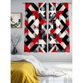 thumbnail image 3 of Abstract Crystal Effect Sheer Curtains for Living Room Bedroom, Light-filtering Sheer Curtain, Red Black Seamless Stitching Rod Pocket Voile Window Treatment Drapes, 52’’Wx63’’L, 2 Panels Set, 3 of 7