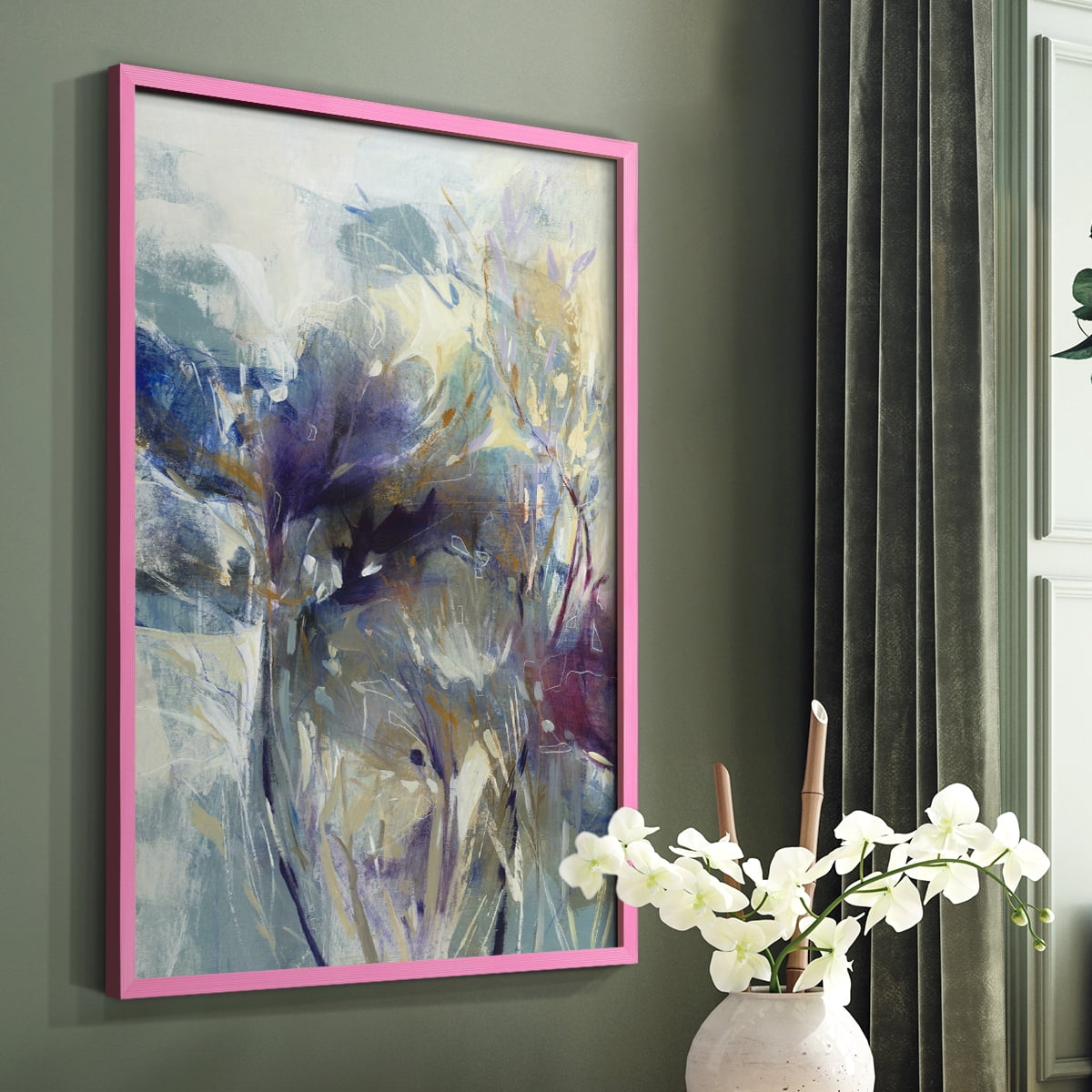 Meadow Saffron I in Pink Solid Wood 11 x 14 Framed Print