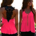 thumbnail image 1 of Mujeres Top de verano Casual sin mangas chaleco Camiseta Tank T-Shirt de encaje de ganchillo Abanopi Rosa XL, 1 of 7