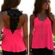 thumbnail image 1 of Top de verano para mujer, chaleco sin mangas, camiseta sin mangas con encaje de ganchillo Irfora Rosa XL, 1 of 7