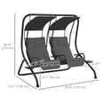 thumbnail image 2 of CoSoTower 2-Seater Outdoor Porch Swing with Canopy, Patio Swing Chair for Garden, Poolside, Backyard, Grey, 2 of 7