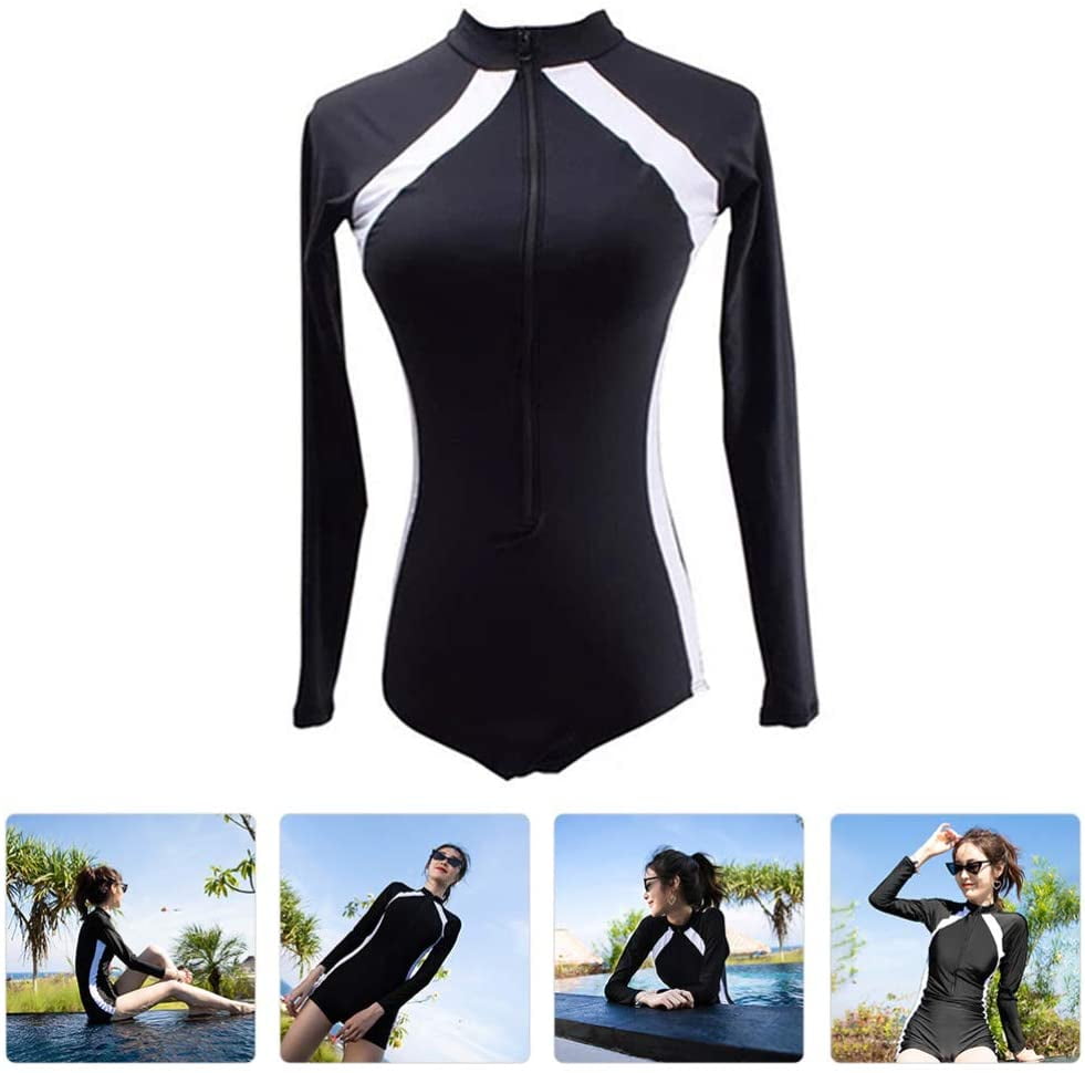 Lady Long Sleeve Swimsuit One Piece Swimsuit Zipper Surfing Suit