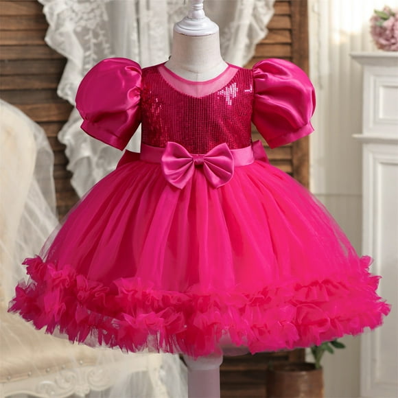 Limited Time Savings,Girls' Summer Skirt, Sleeveless Lace Round-Neck, Embroidery Mesh, Princess Style, Beach/Party, Breathable Fabric, Casual Wear Sleek and Stylish|95%Polyester,5%Spandex,Hot Pink