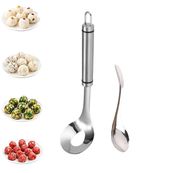 2027 Upgrade Stainless Steel Meatball Maker, Meatball Maker Spoon with Hole Convenient Storage Design v