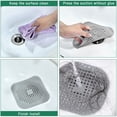 thumbnail image 4 of NOGIS Shower Drain Hair Catcher with Suction Cups Easy to Install and Clean Suitable for Bathroom Bathtub and Kitchen 3 Pack Flat Shower Drain Hair Trap TPR Silicone No More Clogging, 4 of 8