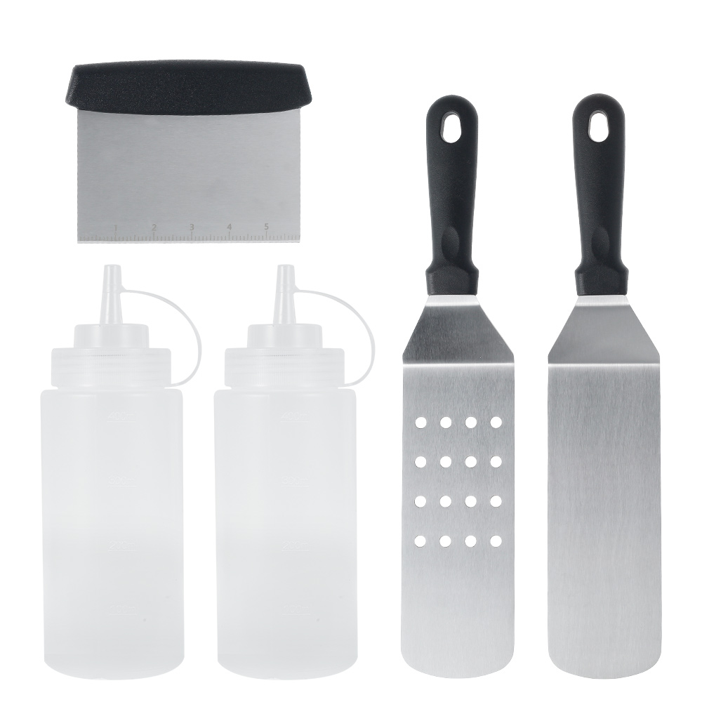 Griddle Scraper Spatula Accessories Kit Burger Flipper Tool Catering