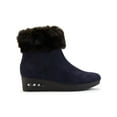 thumbnail image 2 of DKNY Womens Blue Clear Wedge Inset Cushioned Abri Almond Toe Wedge Zip-Up Booties 9, 2 of 4