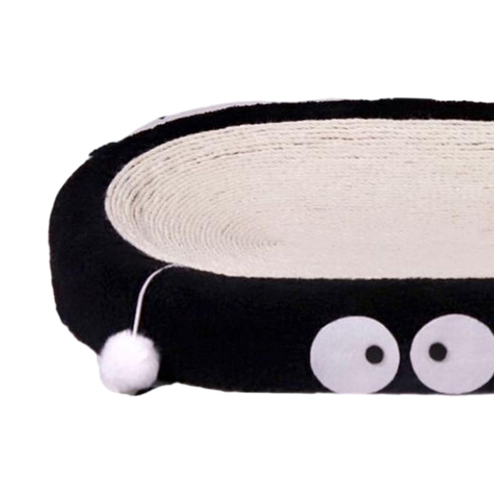 DOLITY Cat Scratch Pad Pet Gift Comfortable Durable High Dense Sisal Scratcer Board Black Oval