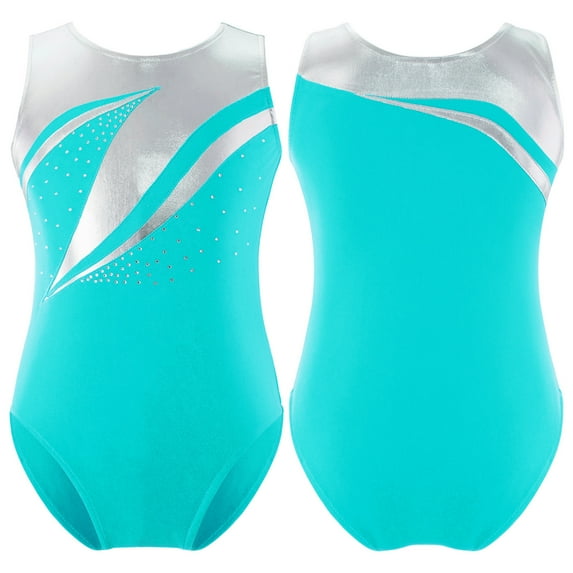 Alvivi Kids Girls Shiny Metallic Gymnastics Leotard Ballet Dance Athletic Bodysuit