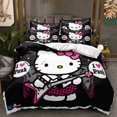 thumbnail image 1 of Juego de cama de Hello Kittys, ropa de cama de 2 piezas, 135x200cm, con estampado 3D de dibujos animados de Anime, Kuromi Melody Girl, 1 of 4