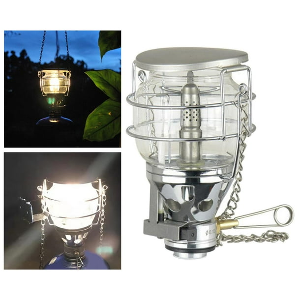 Linterna de gas portátil para acampar, lámpara de senderismo, luz de encendido piezoeléctrica al aire libre, equipo de iluminación para picnic y Baoblaze Lámpara de exterior portátil
