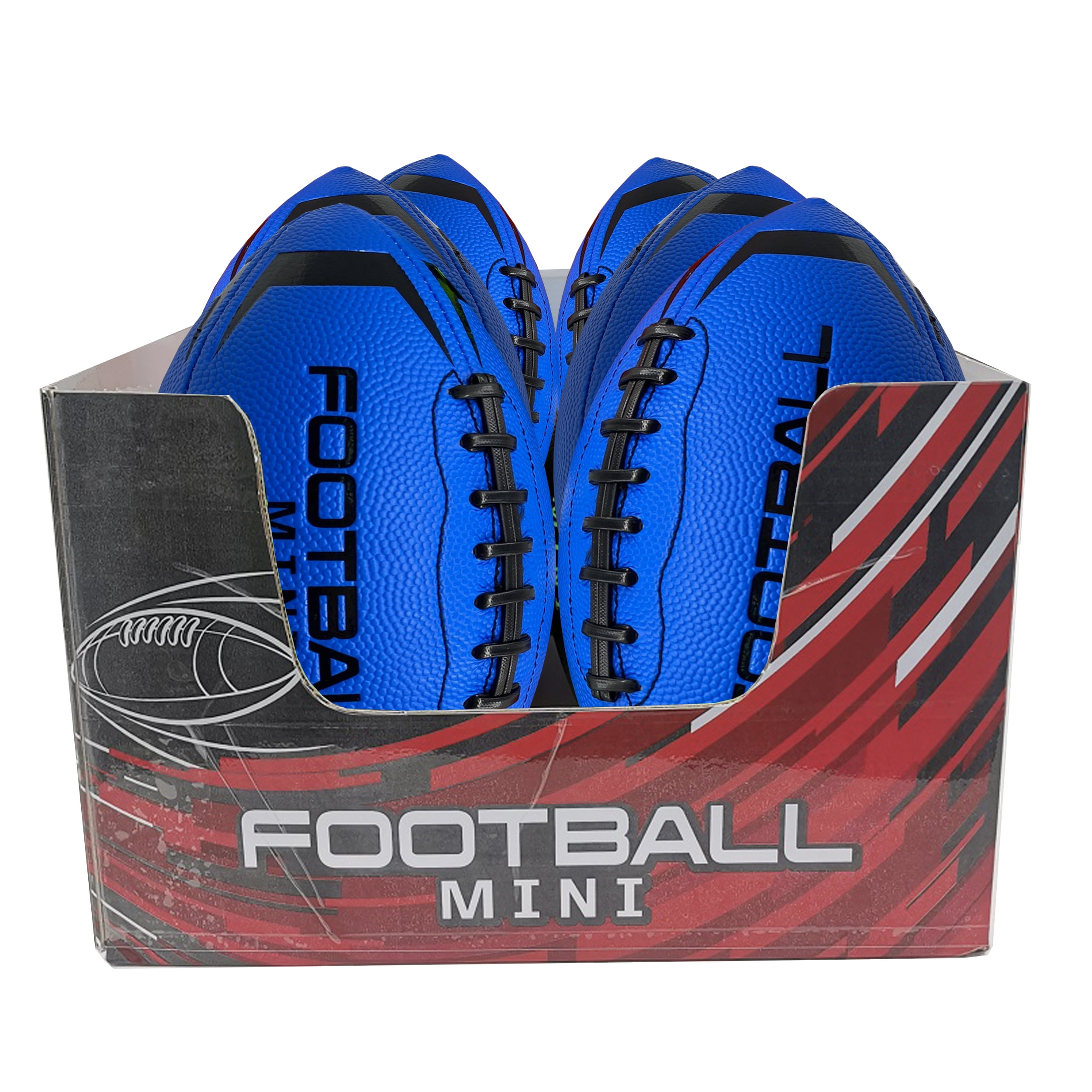 (2 pack) Magic Time Mini 6” Rubber Football, Toy Ball, Blue, Kids Teen Adult, Unisex, New