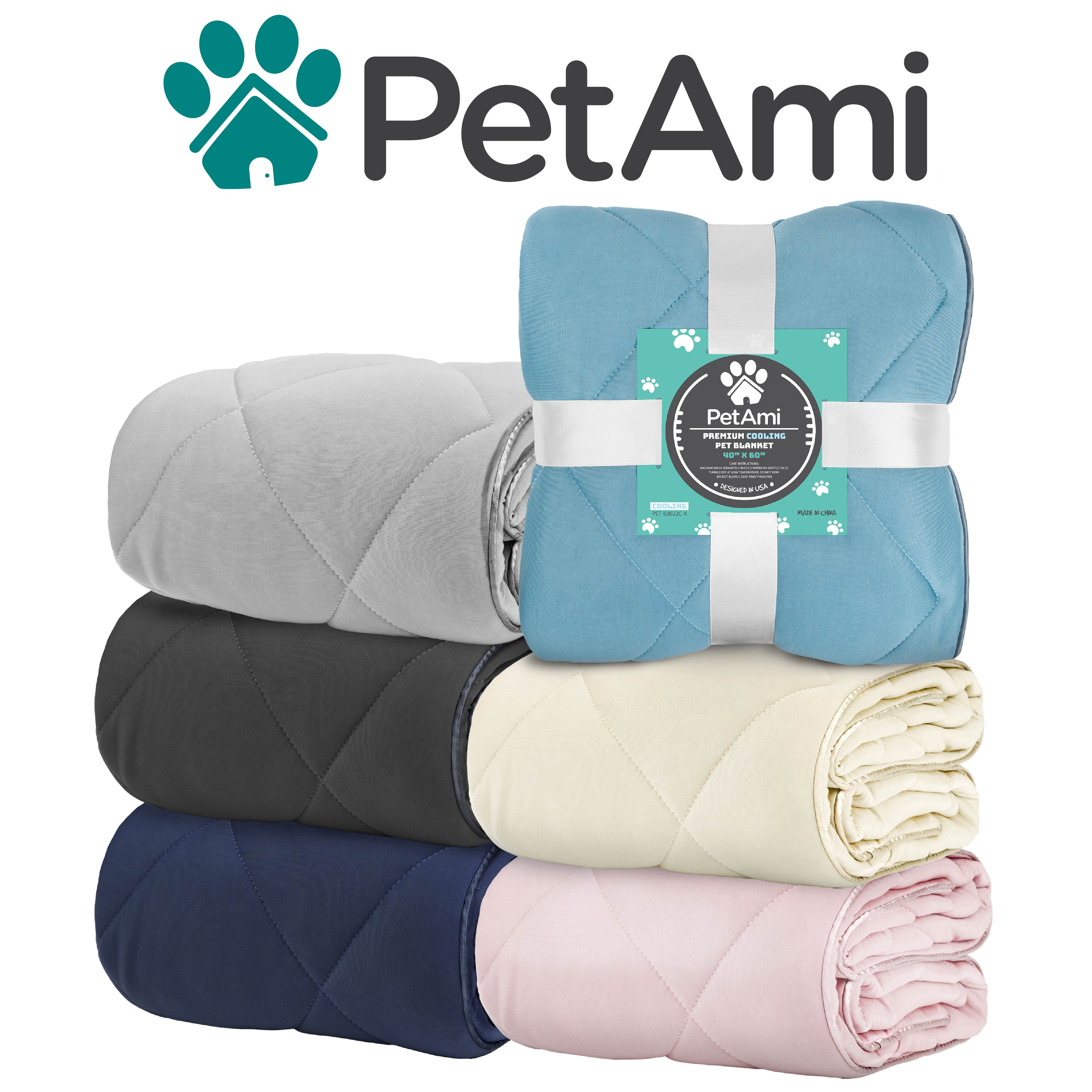 PetAmi Premium Cooling Dog Blanket | Lightweight Fluffy Pet Throw Blanket Bed Cover for Dogs, Cat, Puppies | Pet Blanket Furniture Protector Couch Sofa | Reversible Fuzzy Cozy | 40x60, Beige Latte