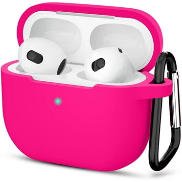 AirPods 3 Case, Protective Silicone Cover for AirPods 3rd Generation Case 2021, Wireless Charging - Hot Pink